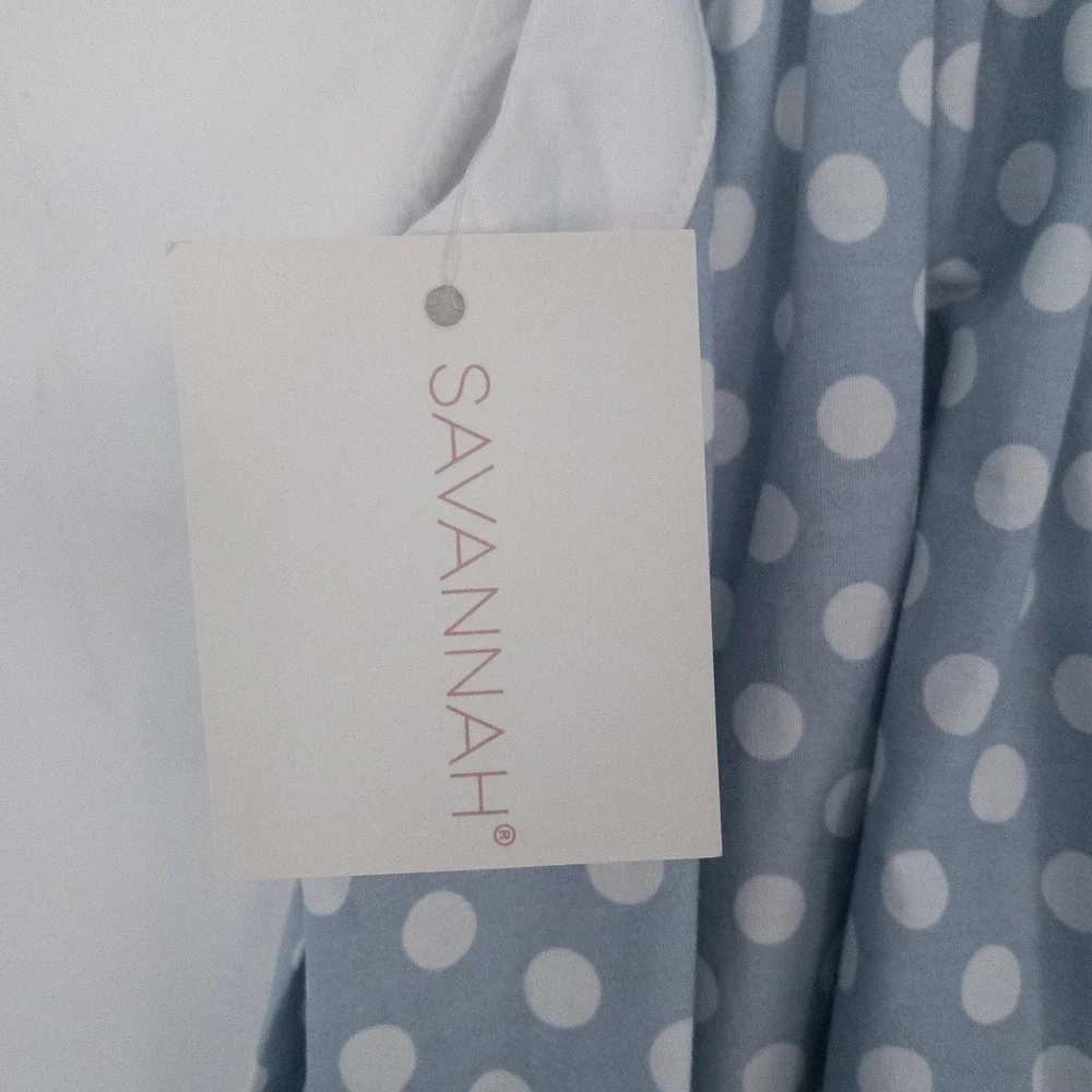 Savannah Dress Girls 4T‎ Blue Polka Dot Sleeveless A-Line Cotton NWT